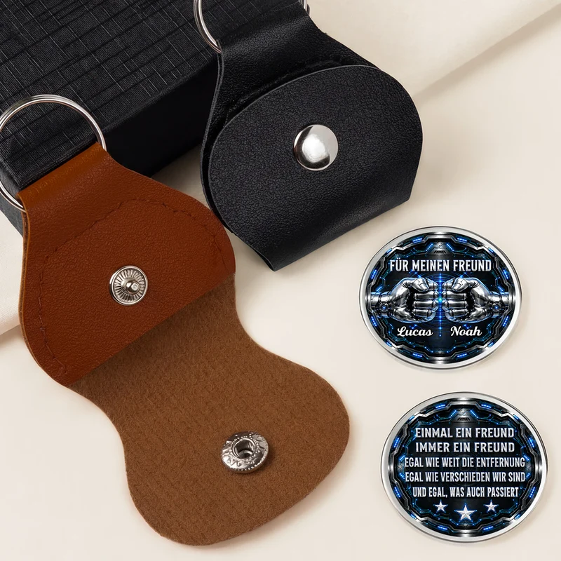 [3D-Optik] Einmal Bruder Immer Bruder - Personalisiertes Geschenk | Pocket Hug Schlüsselanhänger Freunde Elektronik