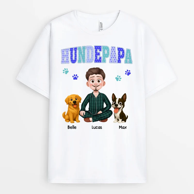 Hundemama Hundepapa - Personalisiertes Hunde Geschenk | T Shirt Pünktchenmuster