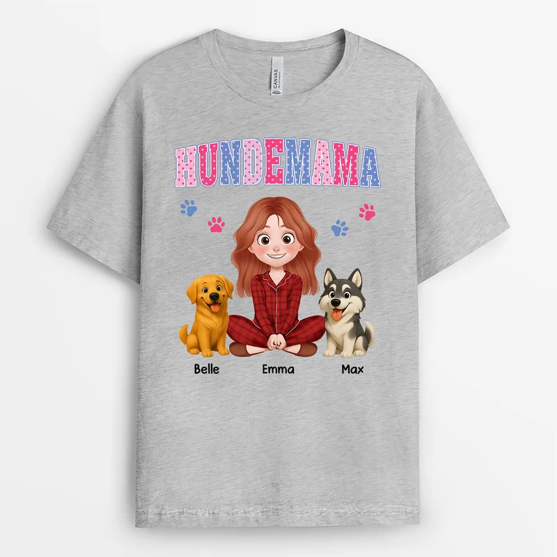 Hundemama Hundepapa - Personalisiertes Hunde Geschenk | T Shirt Pünktchenmuster