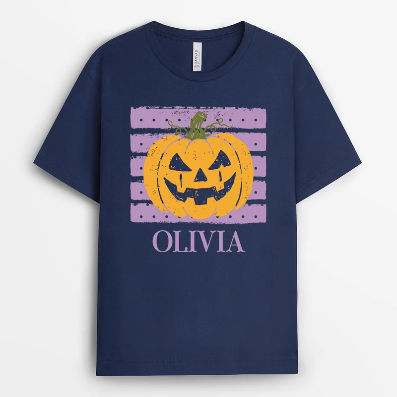 Halloween Kürbis - Personalisiertes Geschenk | T Shirt Männer Damen Schwarz