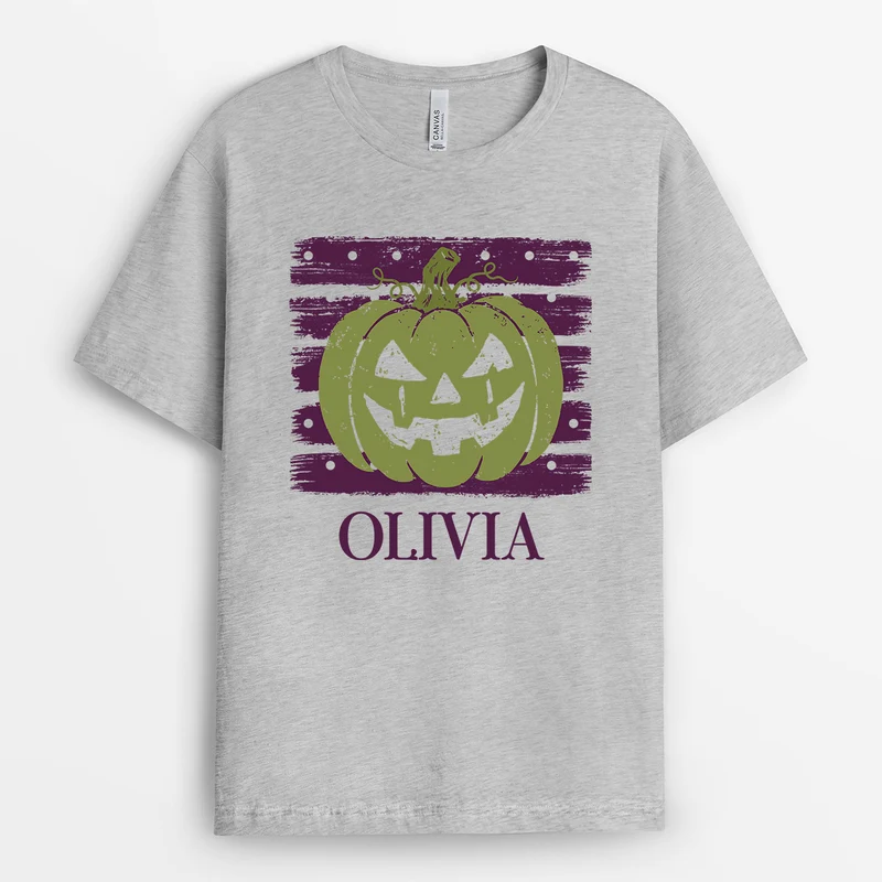 Halloween Kürbis - Personalisiertes Geschenk | T Shirt Männer Damen Weiß