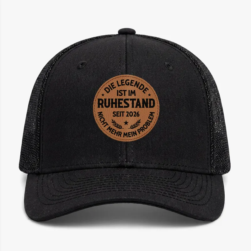 Die Legende Ist Im Ruhestand - Personalisiertes Geschenk | Cap Mit Lederpatch Männer Frauen
