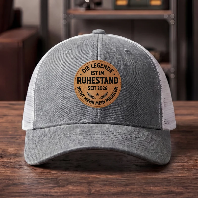 Die Legende Ist Im Ruhestand - Personalisiertes Geschenk | Cap Mit Lederpatch Männer Frauen
