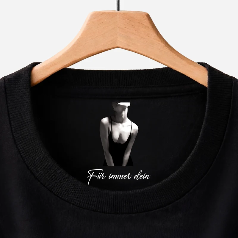 Ganz Dein - Personalisierte Geschenke Paar | T Shirt Nackenlabel Drucken Foto
