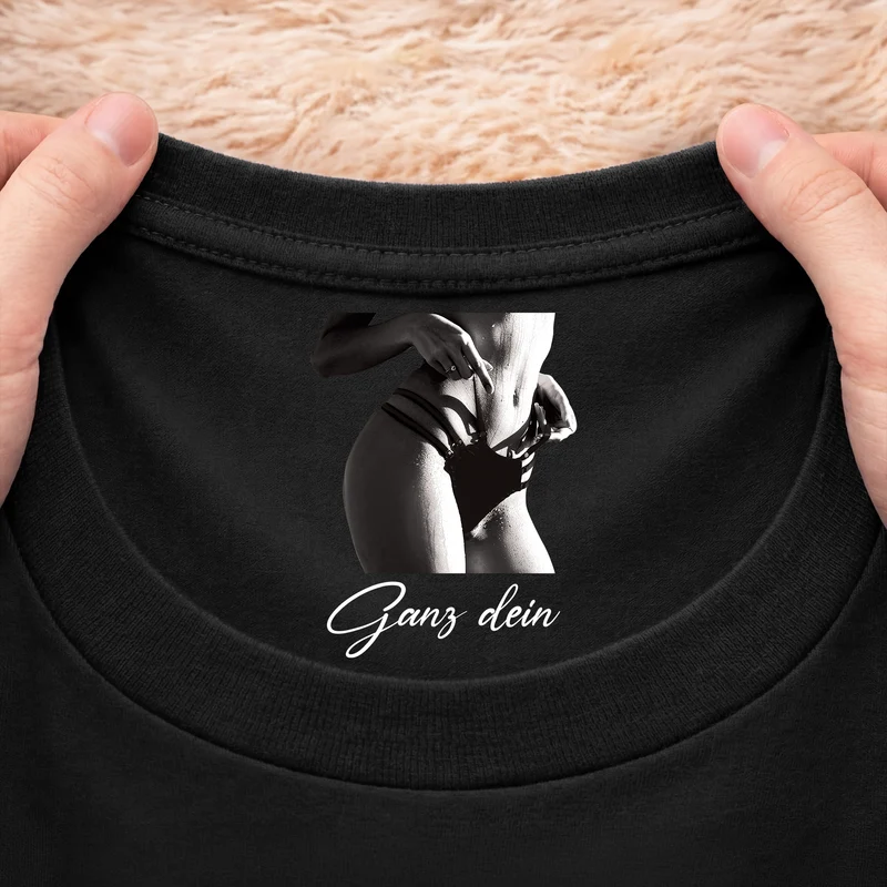 Ganz Dein - Personalisierte Geschenke Paar | T Shirt Nackenlabel Drucken Foto
