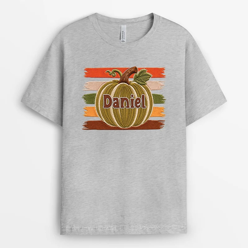 [3D-Optik] Kürbis - Personalisiertes Geschenk | T Shirts Damen Männer Herbst