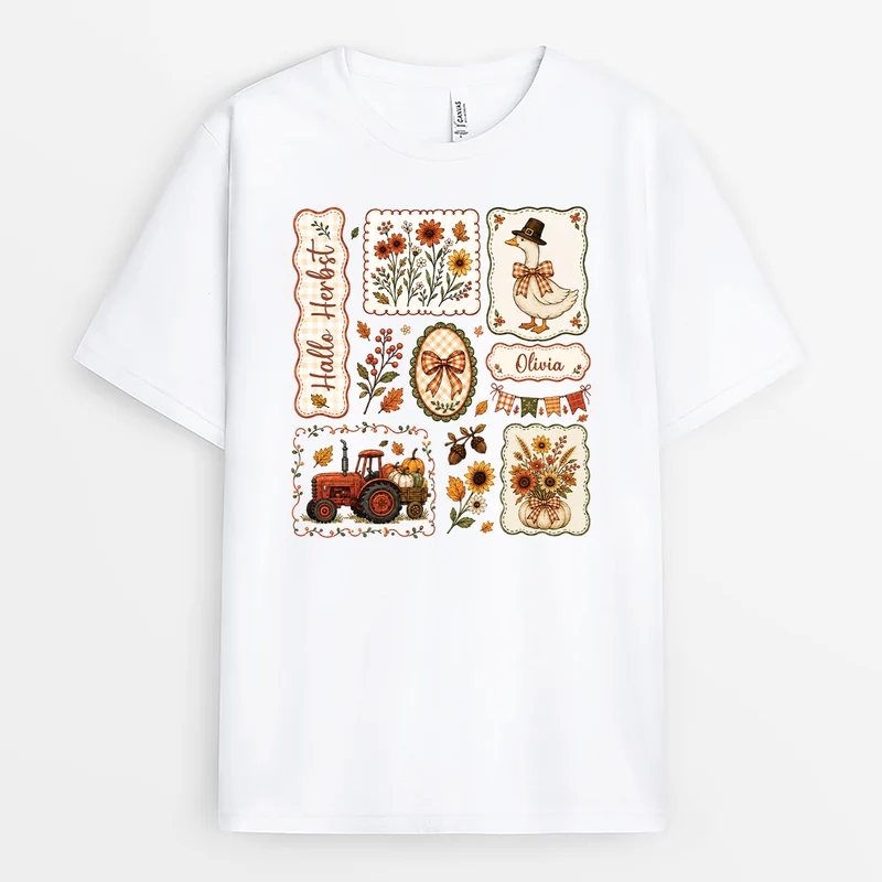 Hallo Herbst - Personalisiertes Geschenk | T Shirts Damen Männer