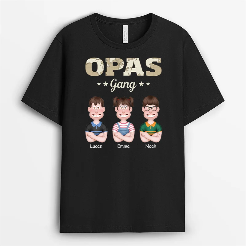 Omas Gang - Personalisiertes Geschenk | Opa Papa Mama Oma T Shirt Shaun Das Schaf