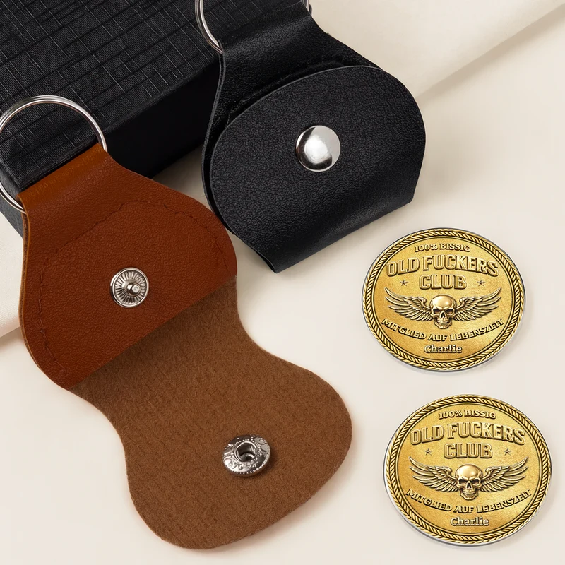 [3D-Optik] Old Fuckers Club - Personalisiertes Geschenk | Pocket Hug Schlüsselanhänger Männer Lustig