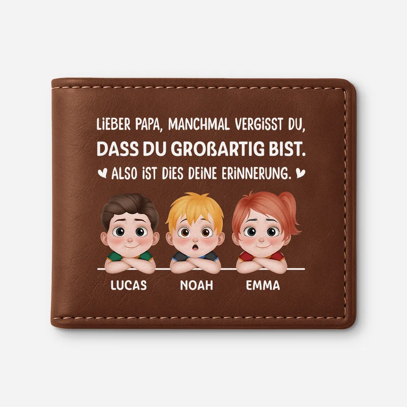 [3D-Optik] Manchmal Vergisst Du Dass Du Einfach Großartig Bist - Personalisiertes Geschenk | Portemonnaie Herren Papa Opa
