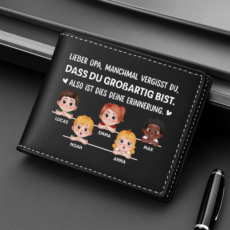 [3D-Optik] Manchmal Vergisst Du Dass Du Einfach Großartig Bist - Personalisiertes Geschenk | Portemonnaie Herren Papa Opa