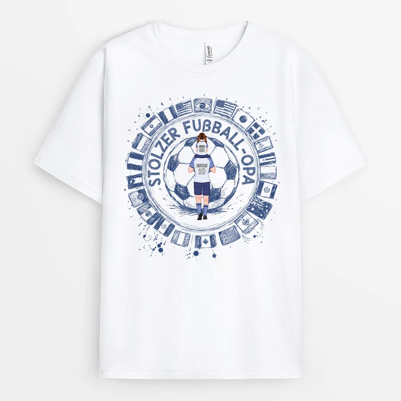 Stolzer Fußball-Papa - Personalisiertes Geschenk | Fussball Shirt Sketch