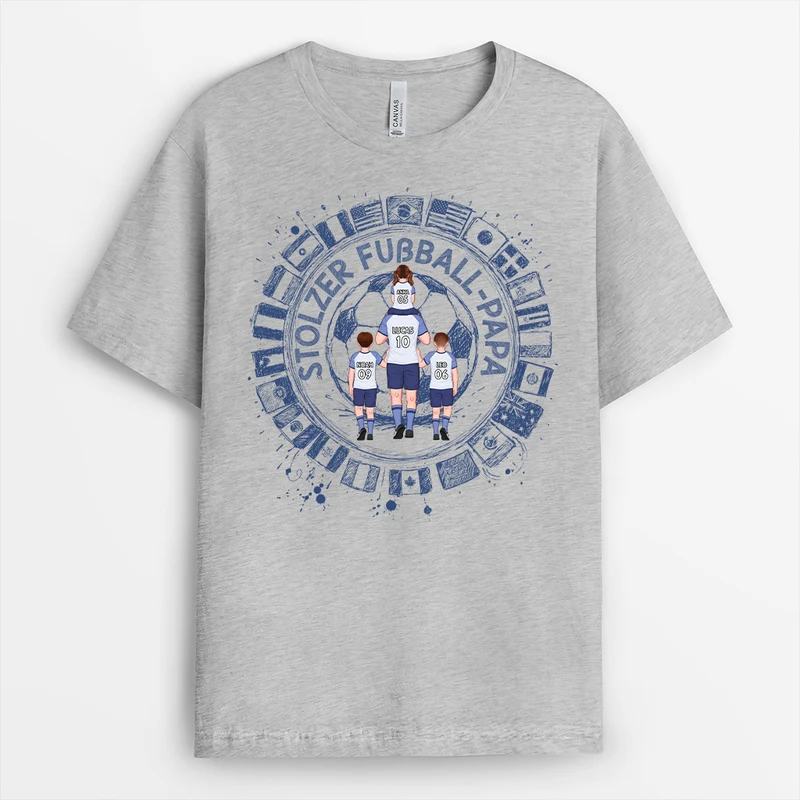 Stolzer Fußball-Papa - Personalisiertes Geschenk | Fussball Shirt Sketch