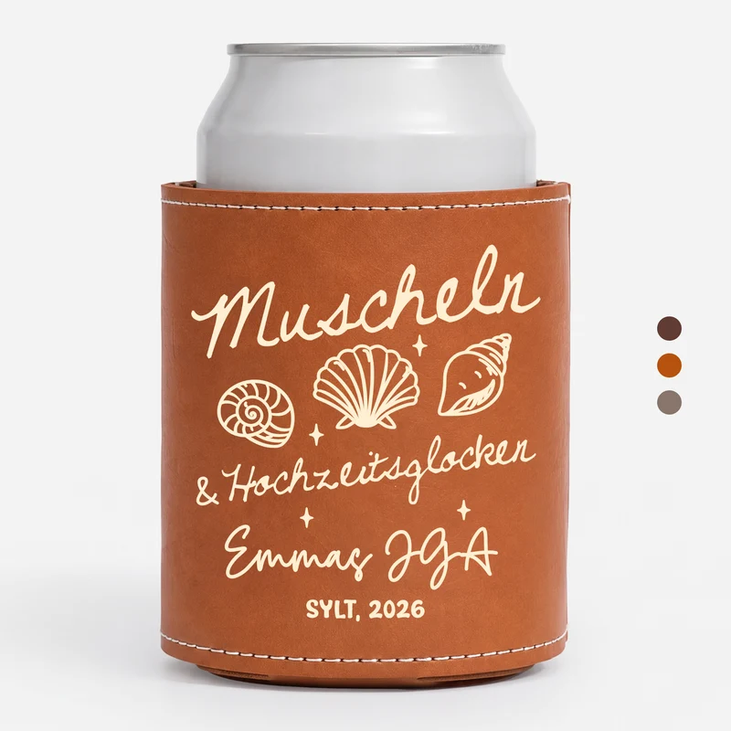Hochzeit JGA - Personalisiertes Geschenk | Leder Dosenkühler
