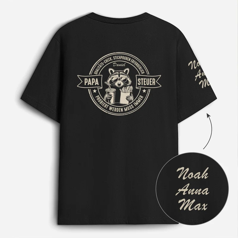 Probiert Werden Muss Immer - Personalisierte Geschenke Foto | T-Shirt Mit Rücken- Und Ärmelprint Lustig Papa Opa