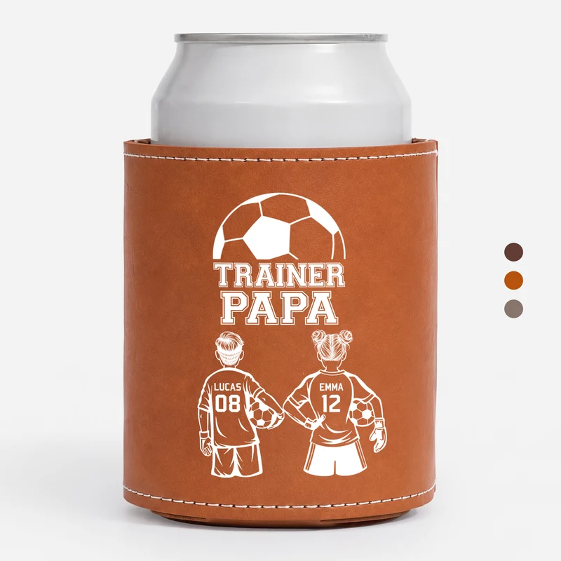 Fußball - Personalisiertes Geschenk | Leder Dosenkühler