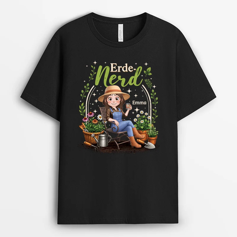 Erde-Nerd - Personalisiertes Geschenk Garten | T Shirt Damen Herren