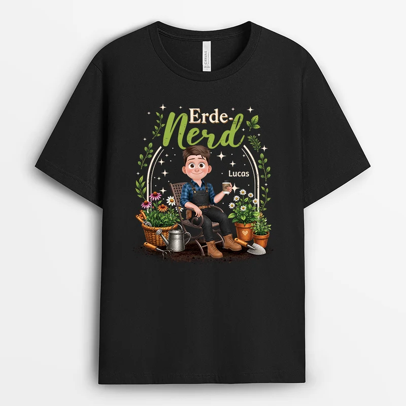 Erde-Nerd - Personalisiertes Geschenk Garten | T Shirt Damen Herren