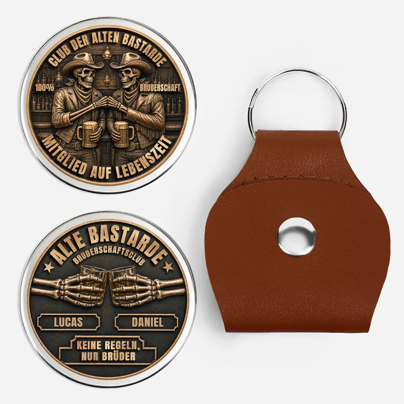 [3D-Optik] Bruderschaft - Personalisiertes Geschenk | Pocket Hug Schlüsselanhänger Bruder Freunde