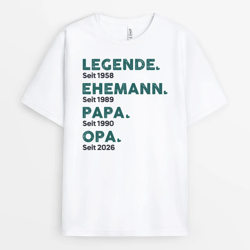 Legende Ehemann Papa Opa - Personalisiertes Geschenk | T Shirt