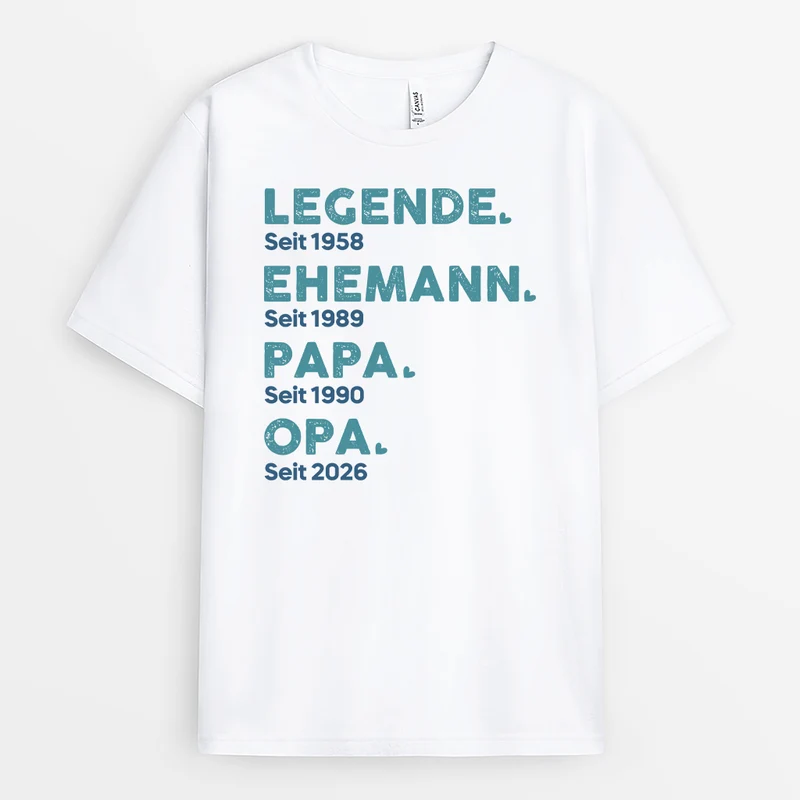 Legende Ehemann Papa Opa - Personalisiertes Geschenk | T Shirt