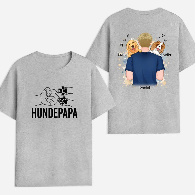 Hundepapa Hundemama - Personalisiertes Hunde Geschenk | T Shirt Bedrucken Beidseitig
