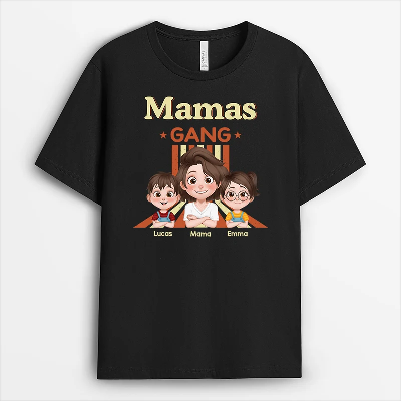 Papas Gang Camouflage - Personalisiertes Geschenk | Mama Papa Shirt Cartoon