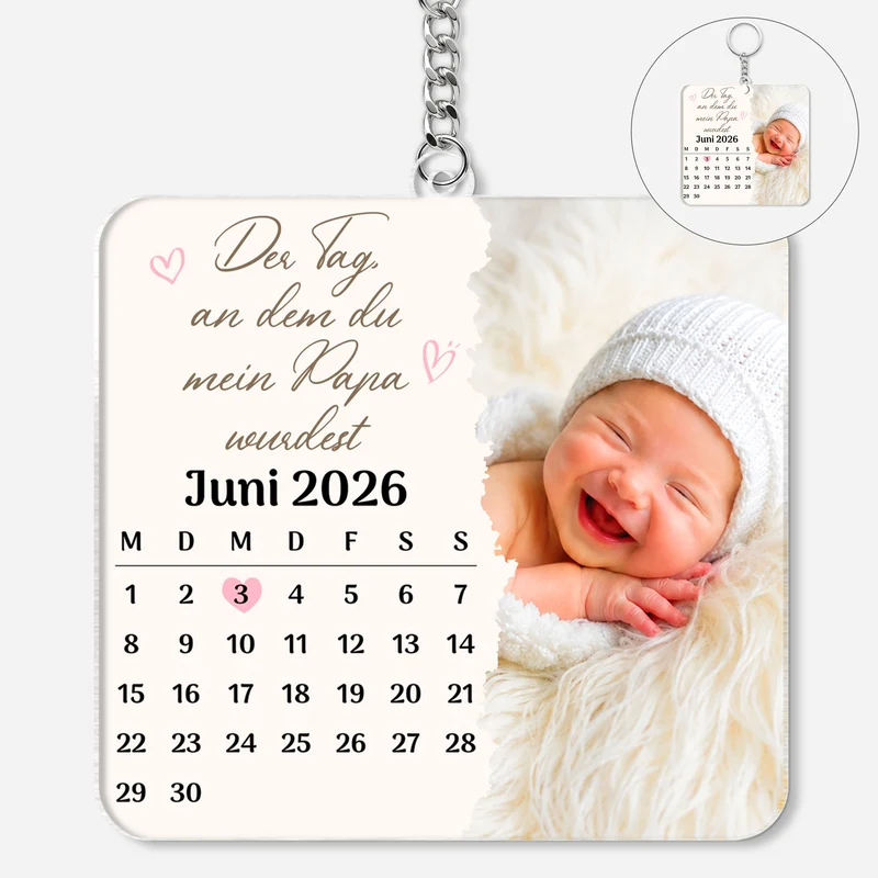 Acryl Schlüsselanhänger Der Tag An Dem Du Mein Papa Wurdest Personalisiert - Personalisierte Geschenke Zur Geburt | Ultraschallbild Baby