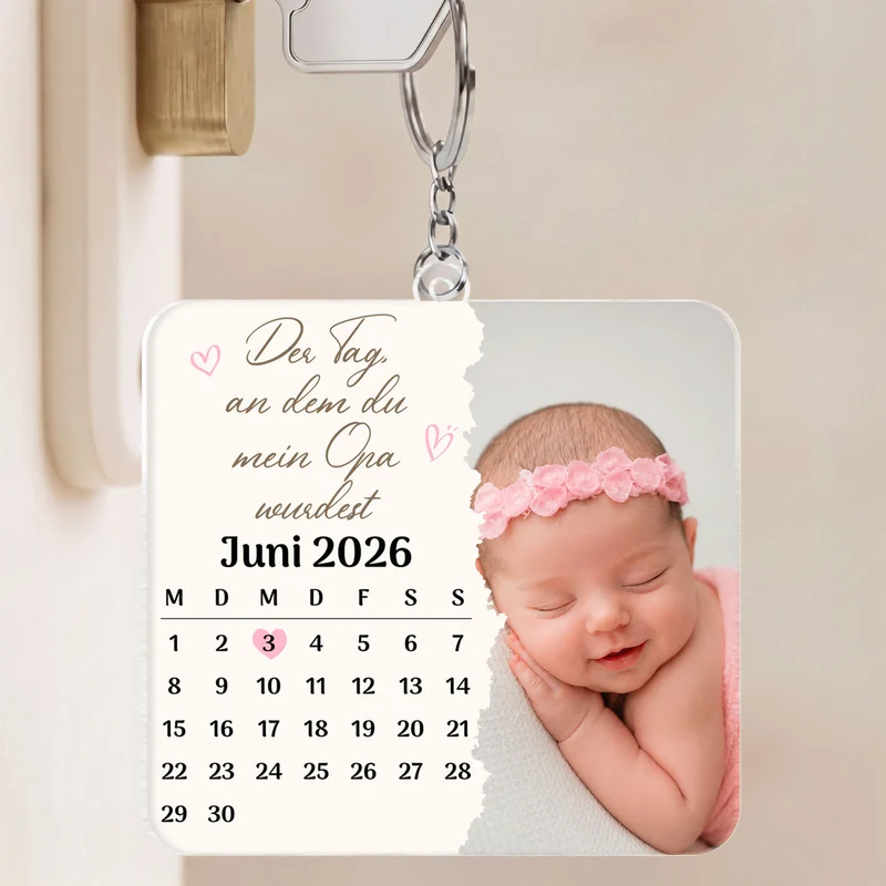 Acryl Schlüsselanhänger Der Tag An Dem Du Mein Papa Wurdest Personalisiert - Personalisierte Geschenke Zur Geburt | Ultraschallbild Baby