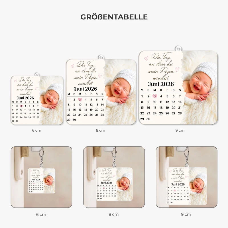 Acryl Schlüsselanhänger Der Tag An Dem Du Mein Papa Wurdest Personalisiert - Personalisierte Geschenke Zur Geburt | Ultraschallbild Baby