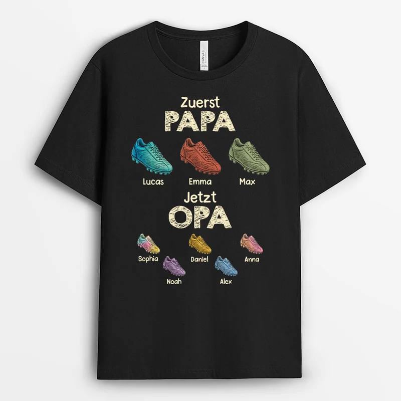 Erst Papa Dann Opa - Personalisiertes Geschenk | Fussball Shirt Fußballschuhe