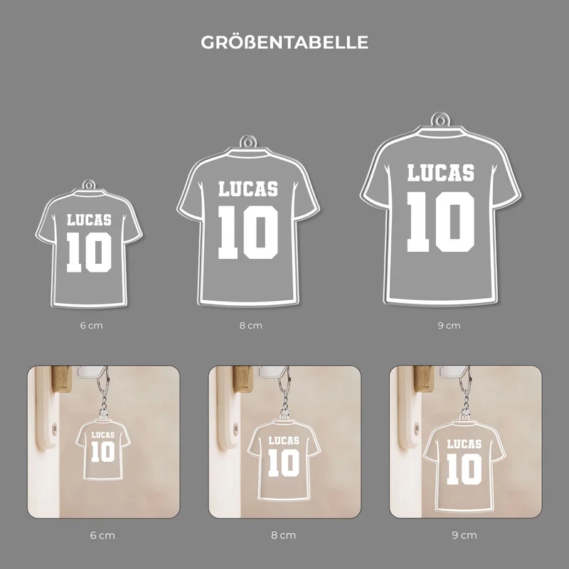 Trikot Fußball - Personalisiertes Geschenk | Acryl Schlüsselanhänger Männer Frauen