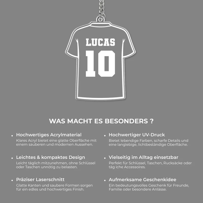 Trikot Fußball - Personalisiertes Geschenk | Acryl Schlüsselanhänger Männer Frauen