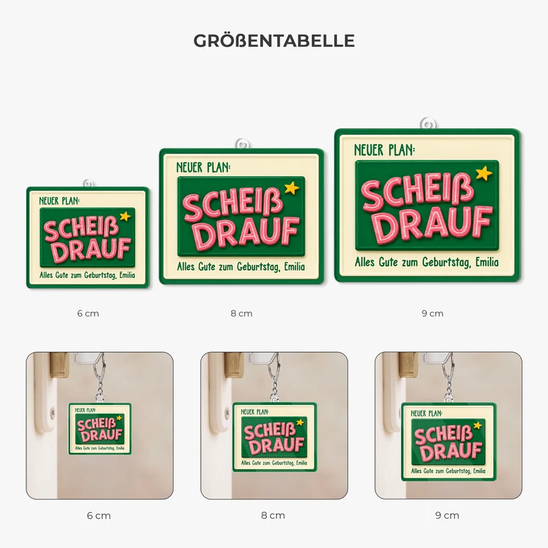 Neuer Plan Scheiß Drauf - Personalisierte Geburtstagsgeschenke | Acryl Schlüsselanhänger