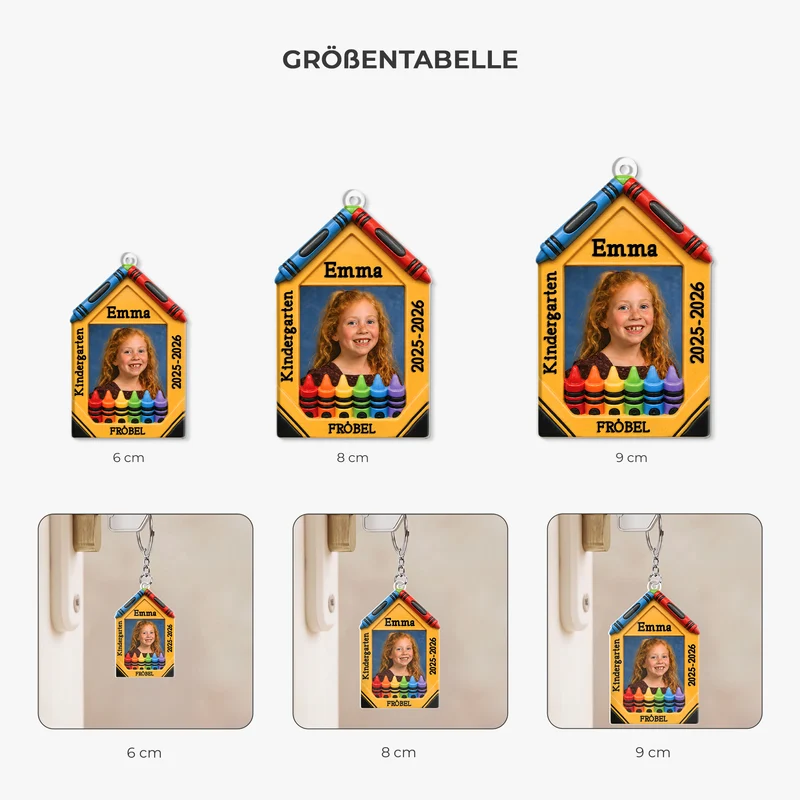 Schulkind Schlüsselanhänger - Personalisierte Geschenke Foto | Acryl Schlüsselanhänger