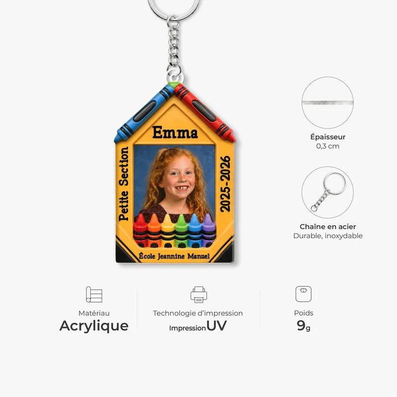 Schulkind Schlüsselanhänger - Personalisierte Geschenke Foto | Acryl Schlüsselanhänger