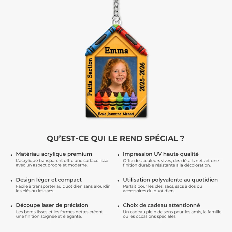 Schulkind Schlüsselanhänger - Personalisierte Geschenke Foto | Acryl Schlüsselanhänger