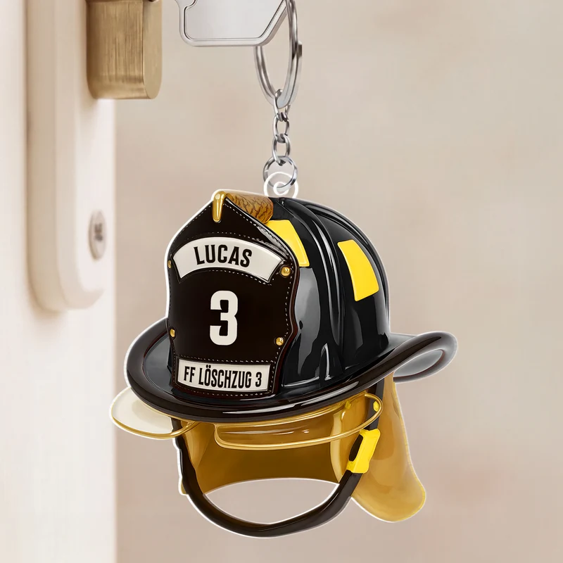 Feuerwehrhelm - Personalisiertes Geschenk | Acryl Schlüsselanhänger