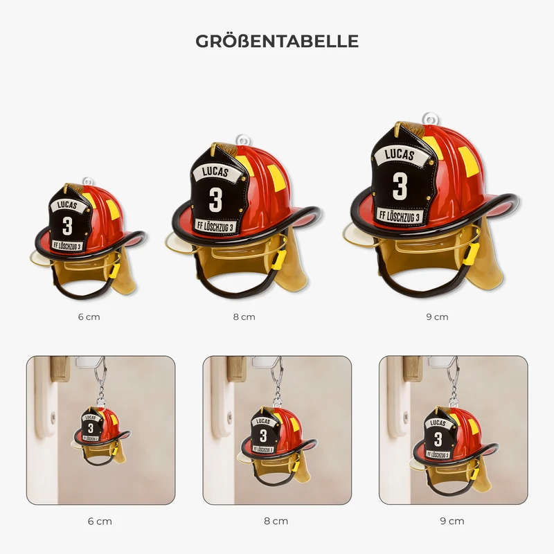 Feuerwehrhelm - Personalisiertes Geschenk | Acryl Schlüsselanhänger