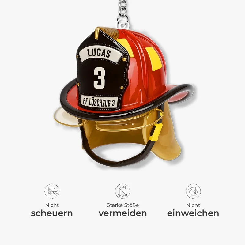 Feuerwehrhelm - Personalisiertes Geschenk | Acryl Schlüsselanhänger