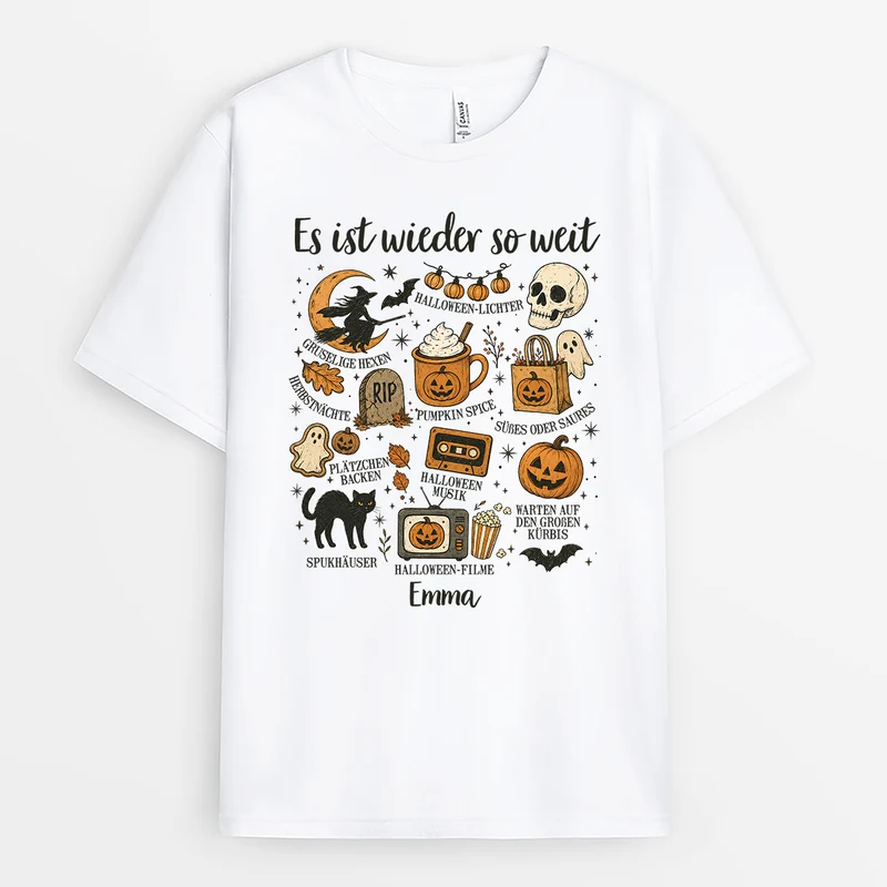 Es Ist Wieder So Weit - Personalisiertes Geschenk | T Shirts Damen Halloween Schwarz