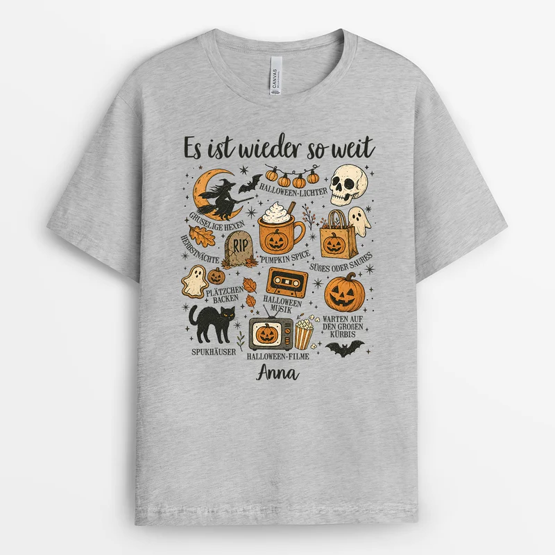 Es Ist Wieder So Weit - Personalisiertes Geschenk | T Shirts Damen Halloween Schwarz