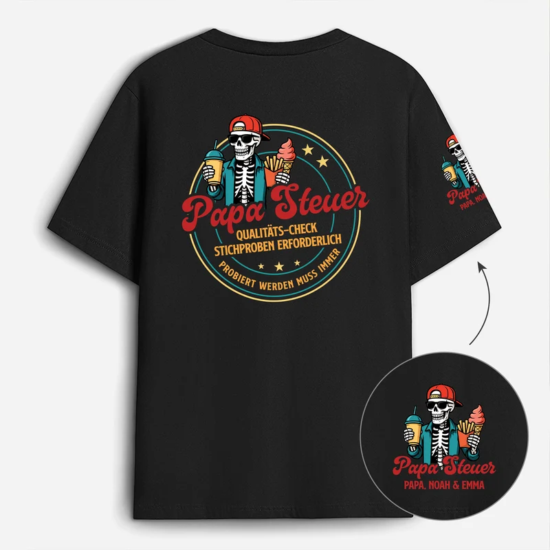 Probiert Werden Muss Immer - Personalisiertes Geschenk | T-Shirt Mit Rücken- Und Ärmelprint Lustig Papa Opa