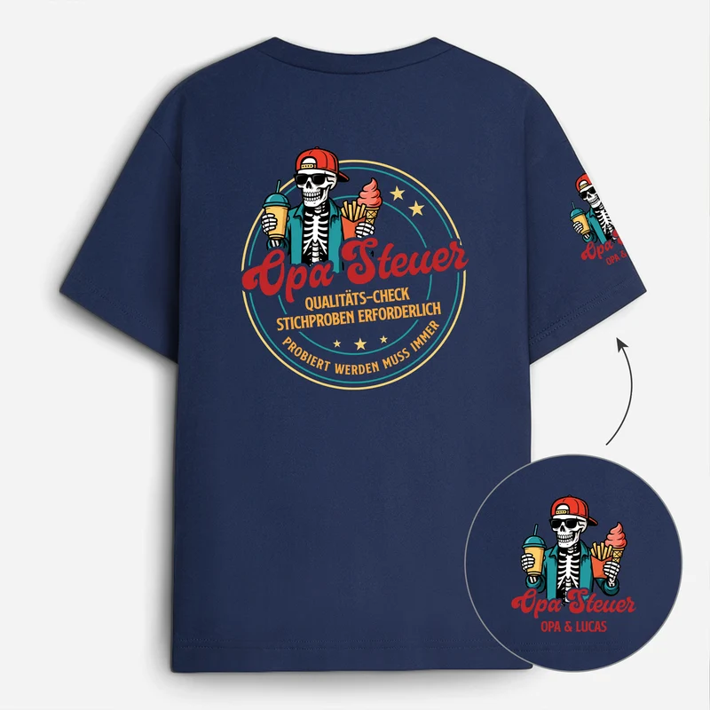 Probiert Werden Muss Immer - Personalisiertes Geschenk | T-Shirt Mit Rücken- Und Ärmelprint Lustig Papa Opa