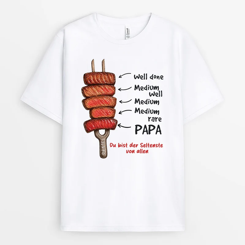 Medium Rare - Personalisierte Geschenke Lustig | Papa Shirt
