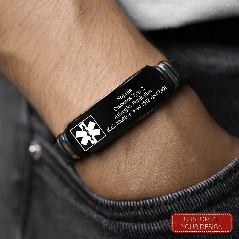 SOS Armband - Personalisiertes Geschenk | Medizinisches Notfallarmband