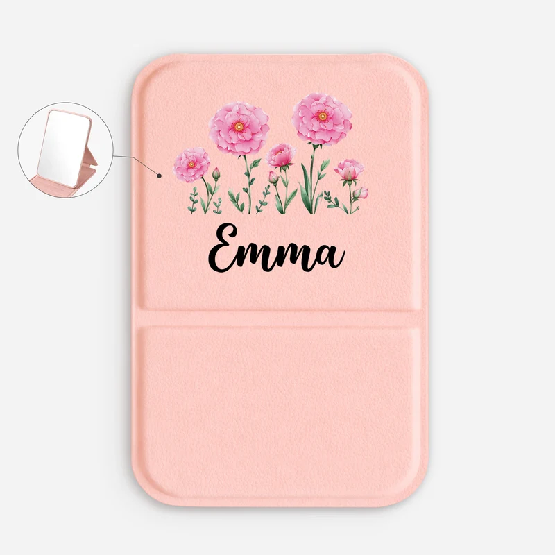 Geburtsmonat Blume - Personalisiertes Geschenk Garten | Taschenspiegel Frauen