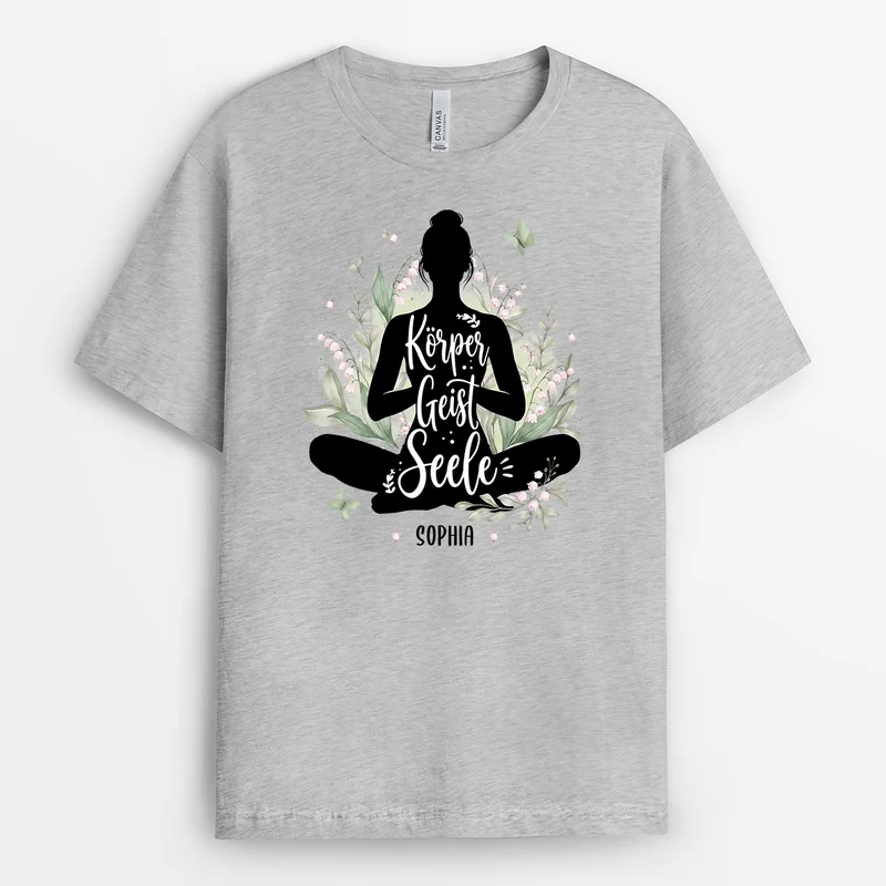 Körper Geist Seele - Personalisiertes Geschenk | Yoga Shirt Damen