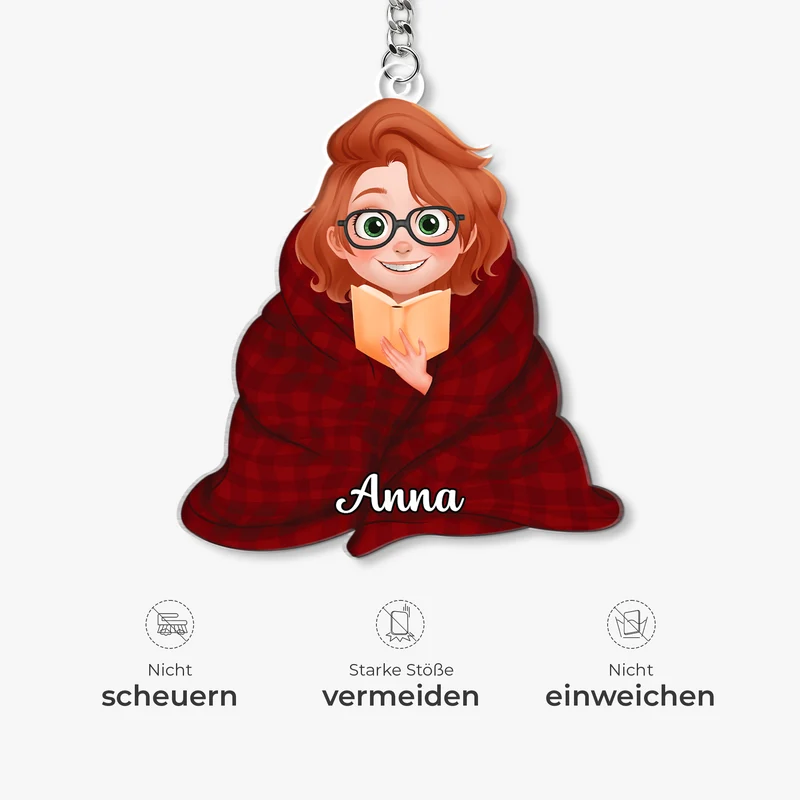 Bücherwurm - Personalisierte Geschenke Für Leseratten Männer Frauen | Acryl Schlüsselanhänger