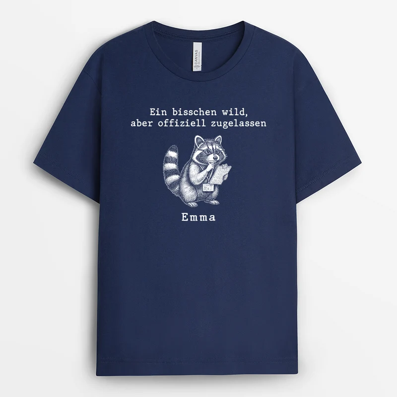 Ein Bisschen Wild Aber Mit Lizenz - Personalisiertes Geschenk | T Shirt Arbeit Lustig Schwarz